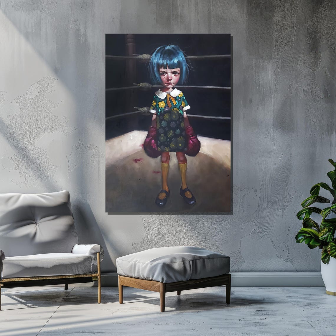 Girl With Boxing Gloves - Modern Realism Art Print - Image 4