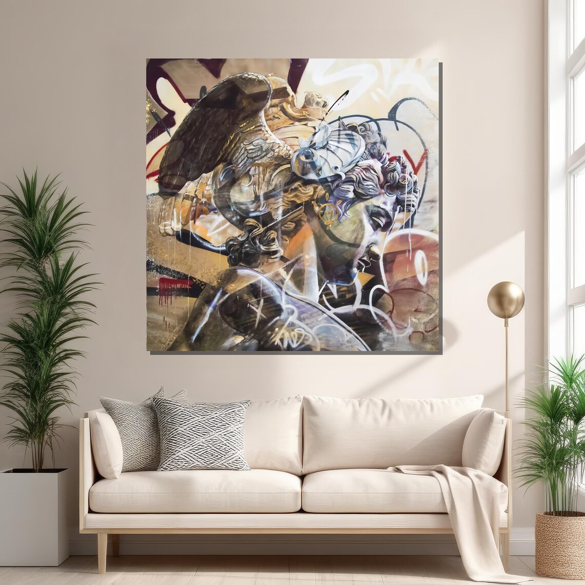 Perseus Classical Sculpture, Urban Graffiti Fusion - Image 2