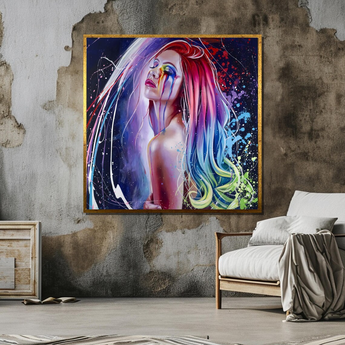 Rainbow Spirit Print, Expressive Woman Portrait - Image 6