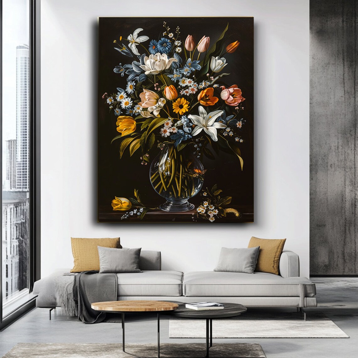 Flowers In a Vase Art Print, Botanical Floral Art - Image 3