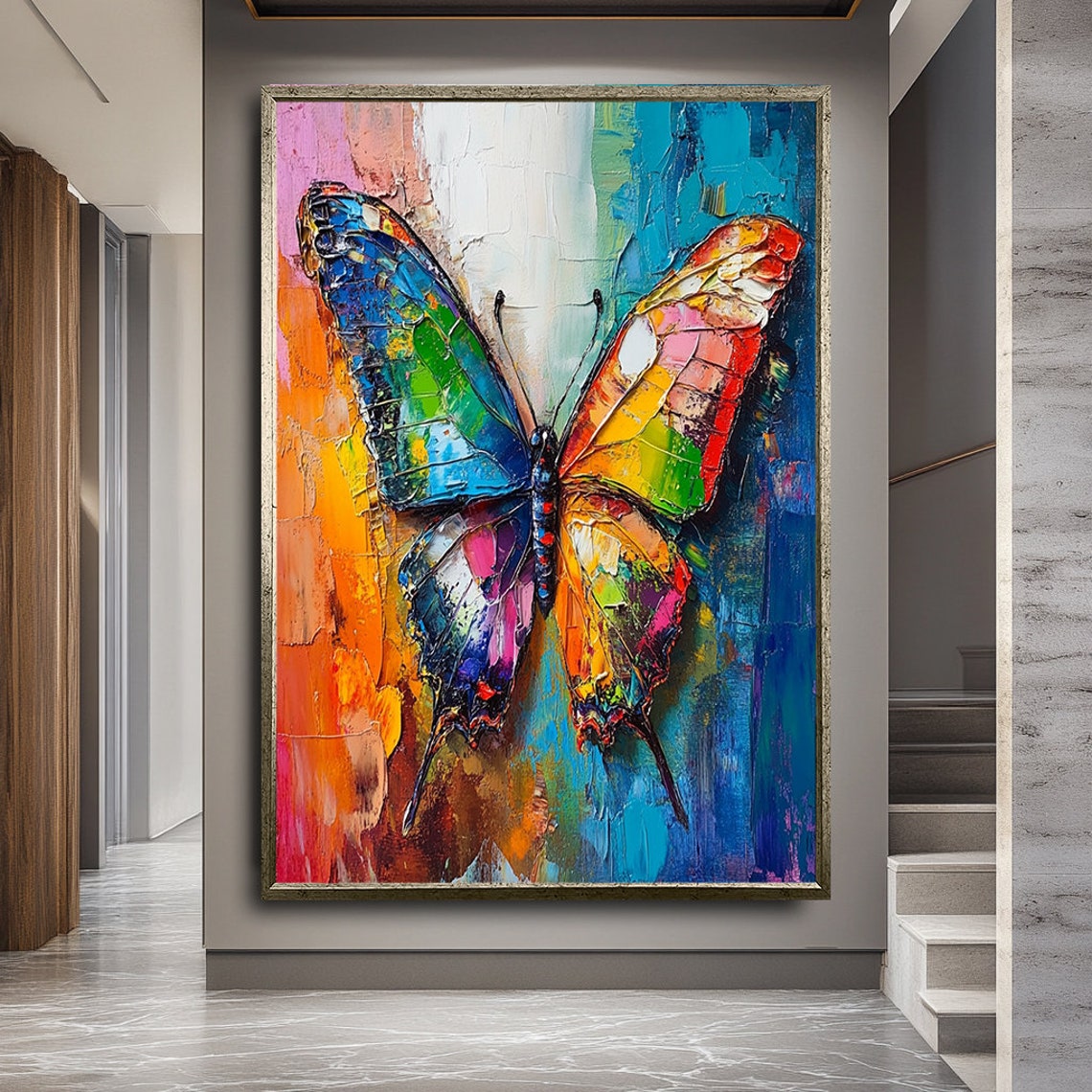 Colorful Abstract Butterfly Print Colorful Abstract Print Modern Wall Art Butterfly Artwork Wall Art - Image 2