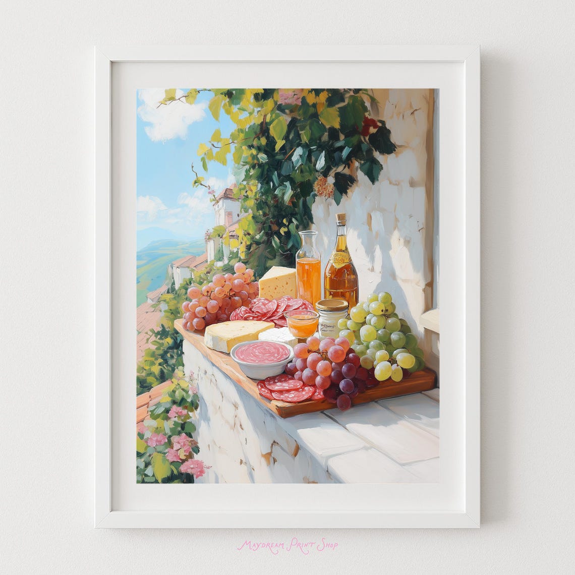 Italian Charcuterie Board Tuscan Vineyard Feast Still Life Poster