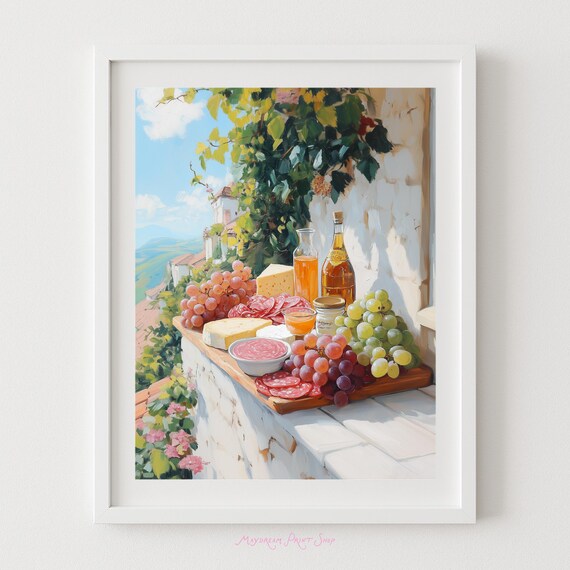 Italian Charcuterie Board Tuscan Vineyard Feast Still Life Poster