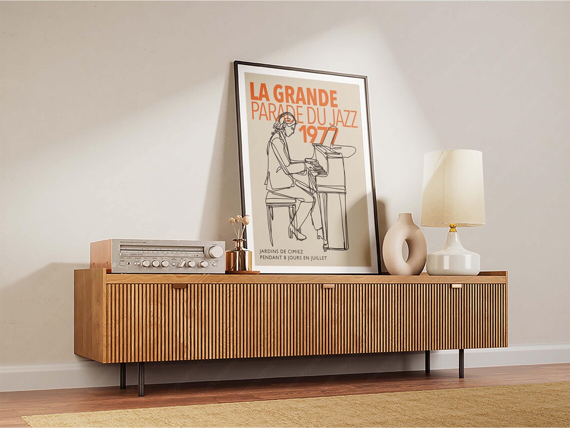 Retro French Jazz Festival Poster, Vintage Typography - Image 2