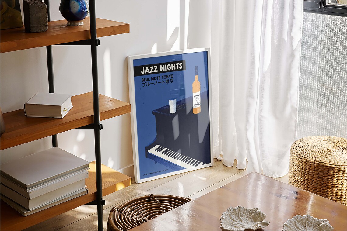 Retro Jazz Nights Tokyo Typography Art Print - Image 4