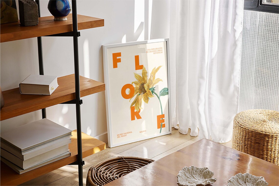 Flower Art Exhibition Poster, Mid-Century Modern Print - Image 4