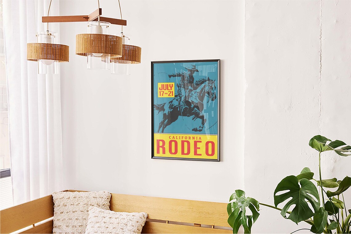 Vintage California Rodeo Poster, Western Typography Print - Image 5