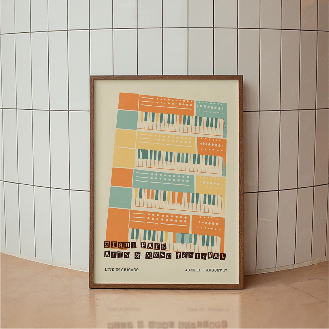 Chicago Music Arts Festival Poster Vintage Chicago Art Retro Festival Poster Grant Park Music Festival Mid Century Modern Wall Decor