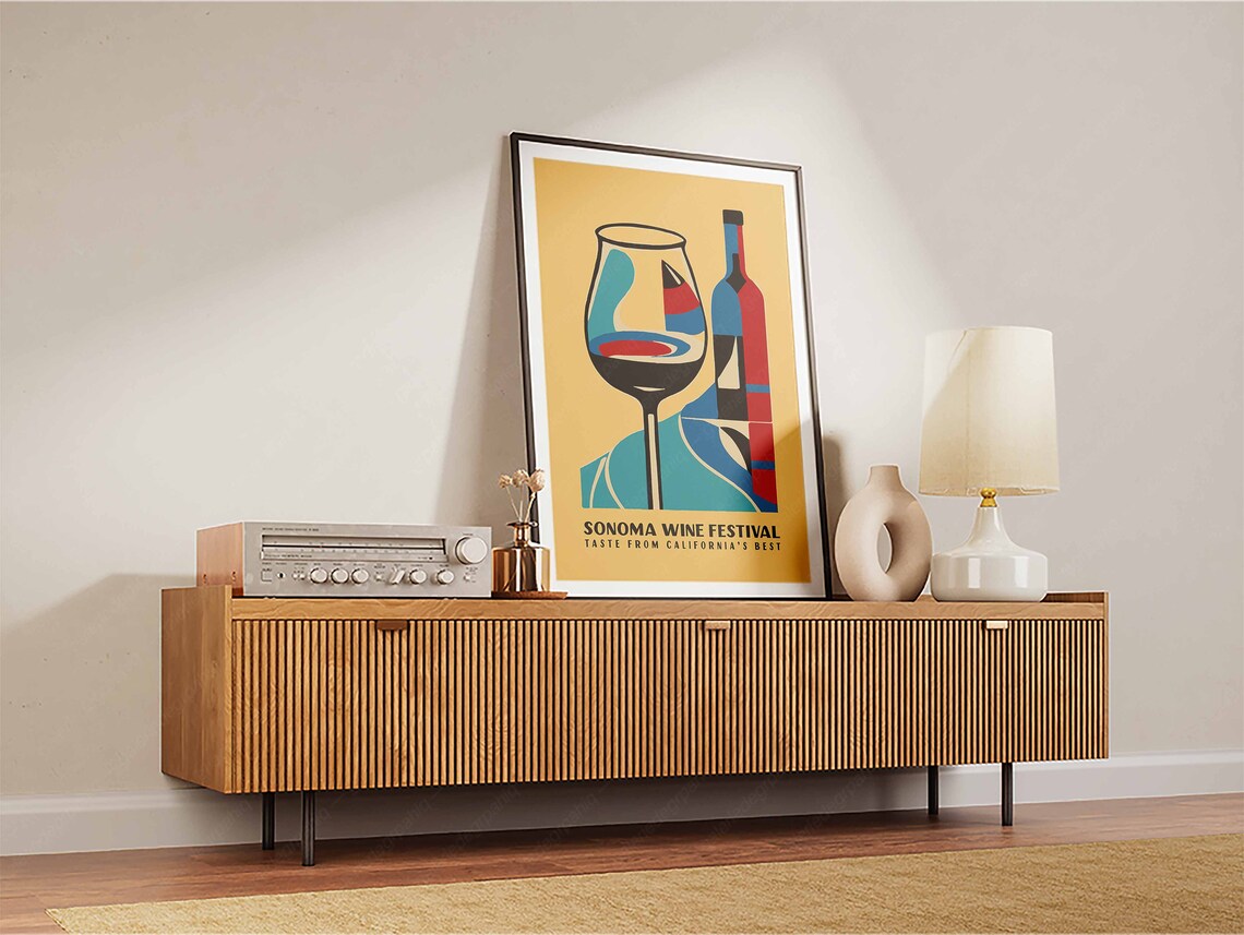 Sonoma Wine Festival Taste of California Retro Wine Travel Art Poster - Image 2