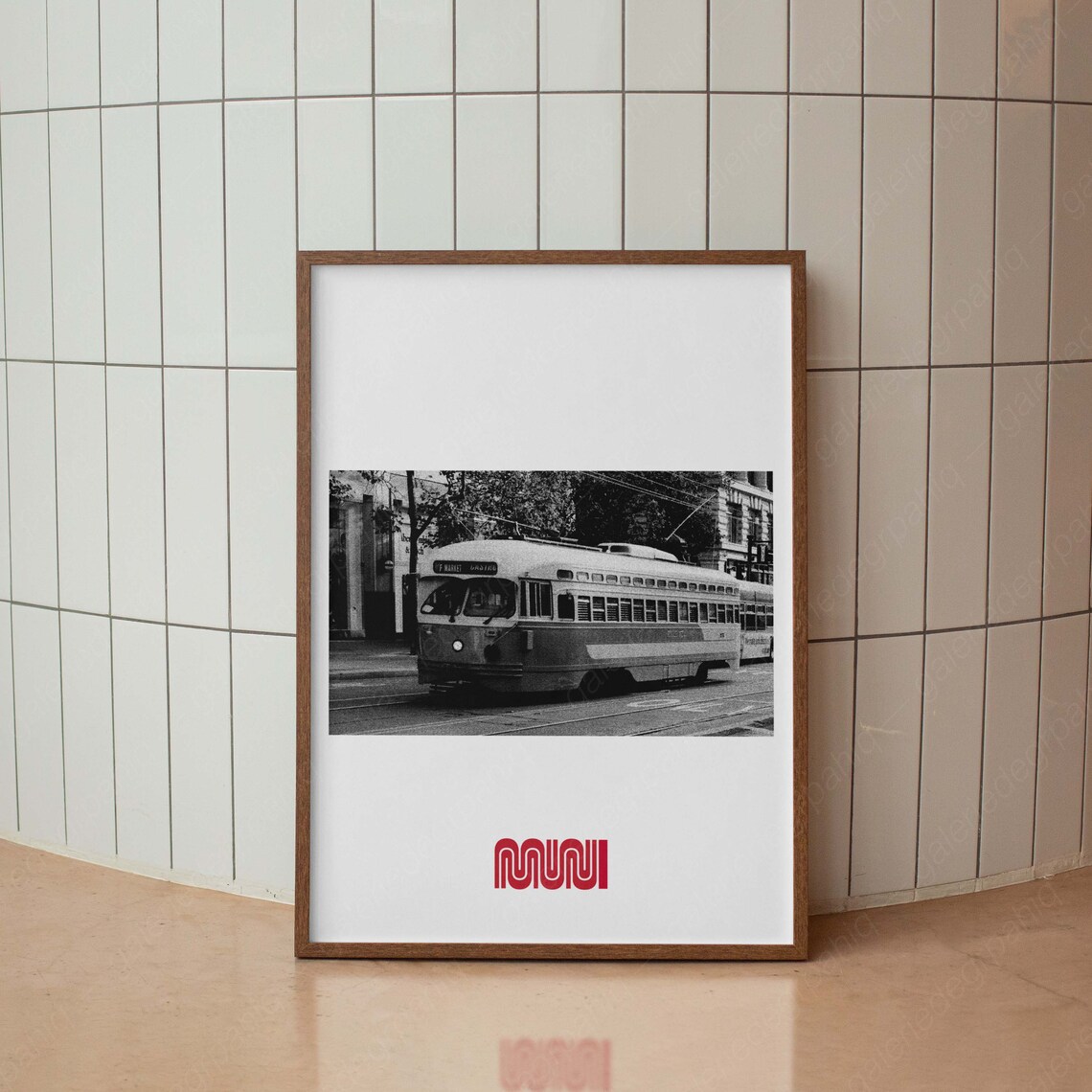 Muni San Francisco Streetcar Black and White Vintage Photo Poster