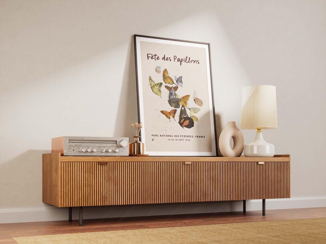 Vintage French Festival Of Butterflies Art Print - Image 2