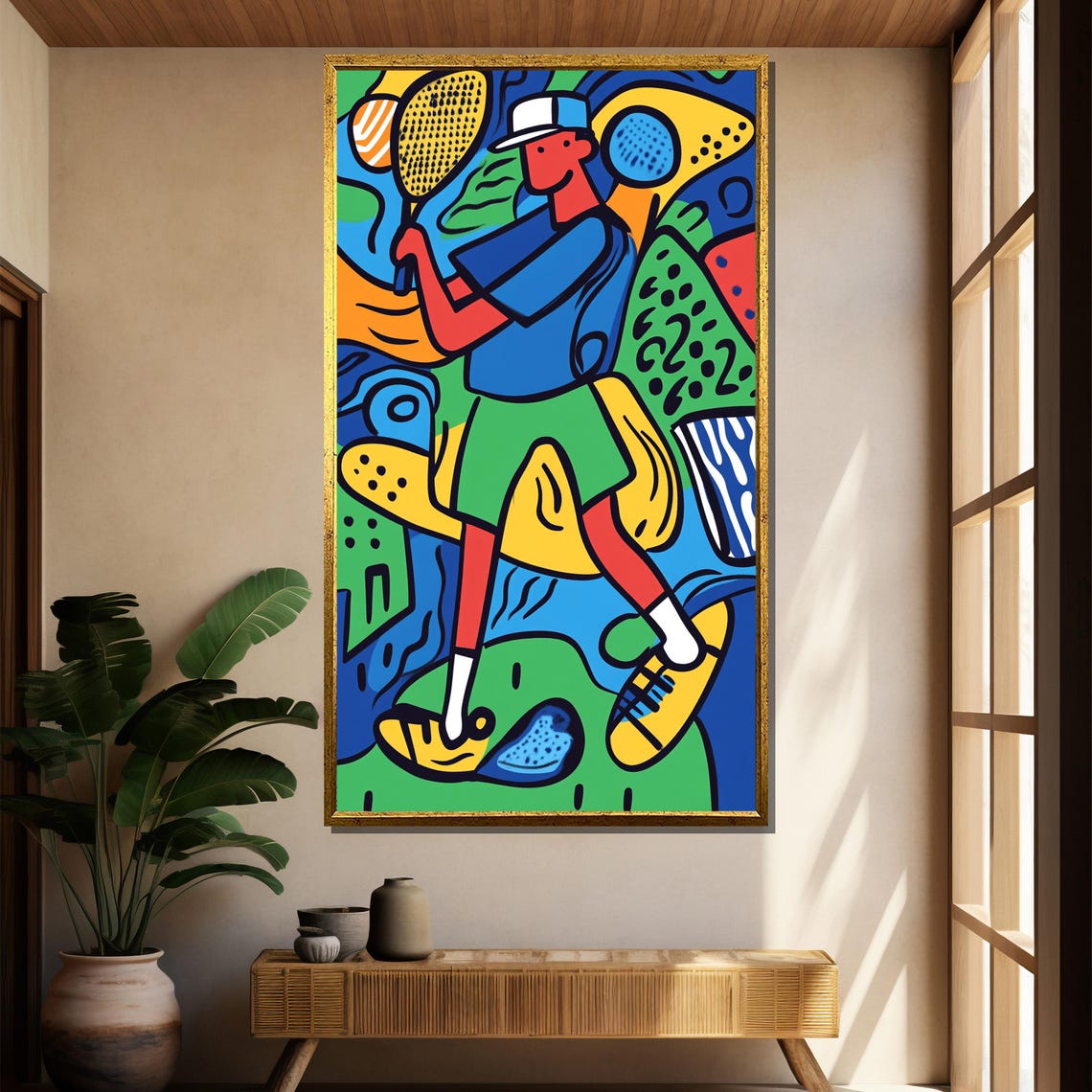Bold Dynamic Vibrant Colorful Tennis Player Pop Art Sports Poster - Image 2