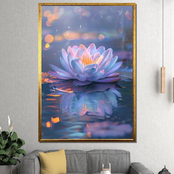 Zen Lotus Flower Bokeh Reflection Peaceful Water Lily Poster