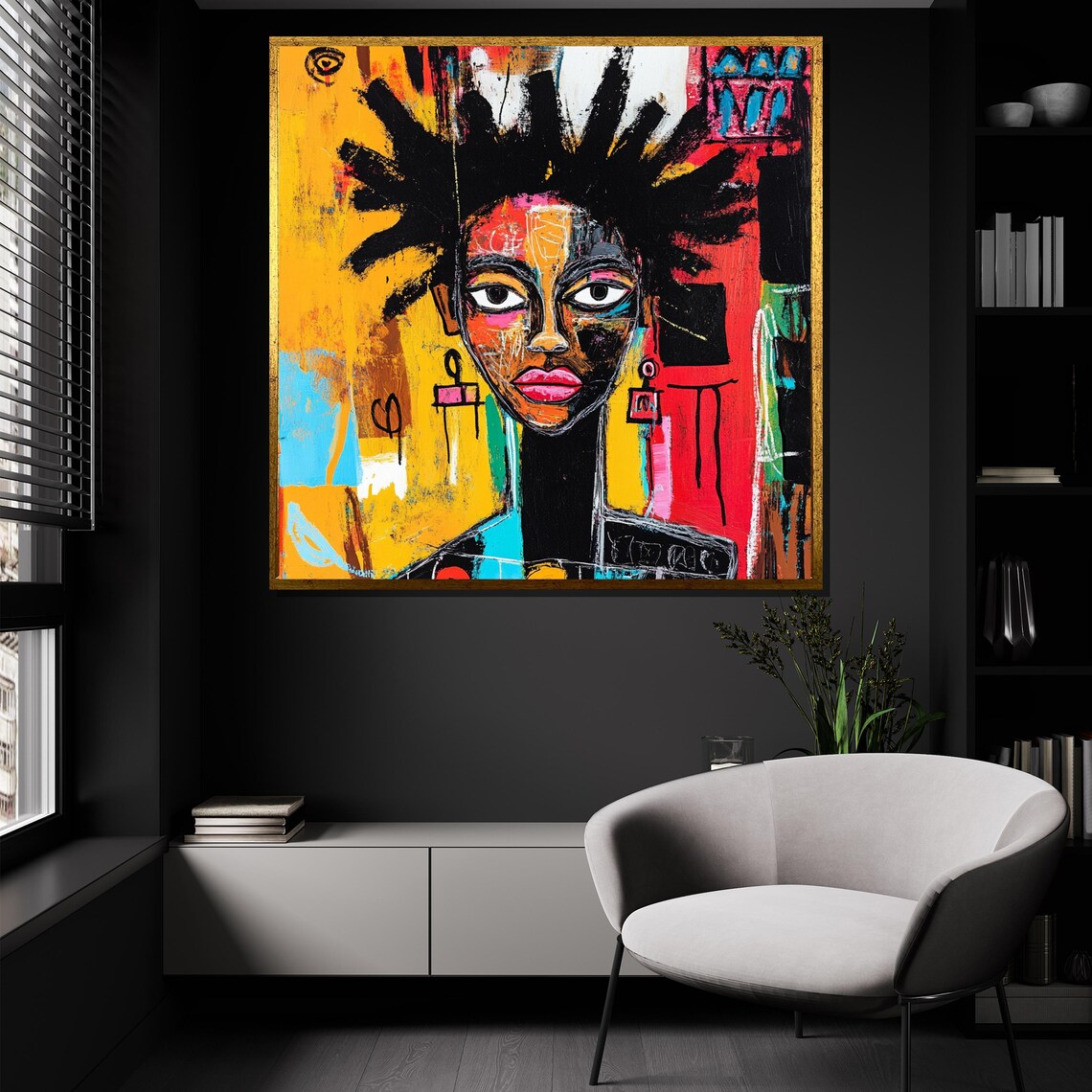 Bold Abstract Woman, Tribal Urban Wall Art - Image 2