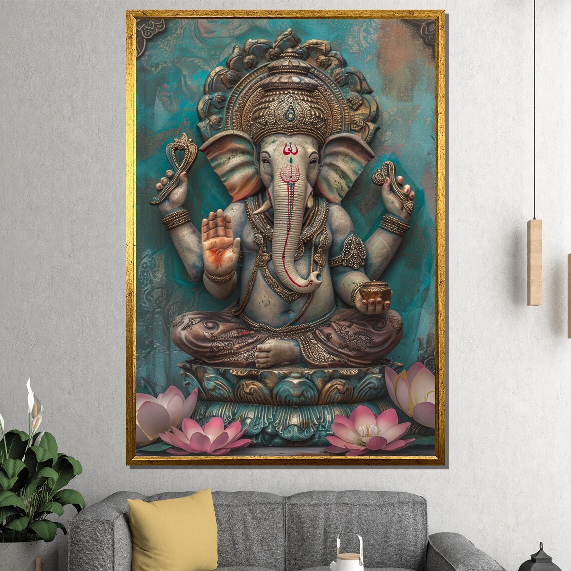 Ganesha Blessings Boho Spiritual Wall Art Print - Image 2
