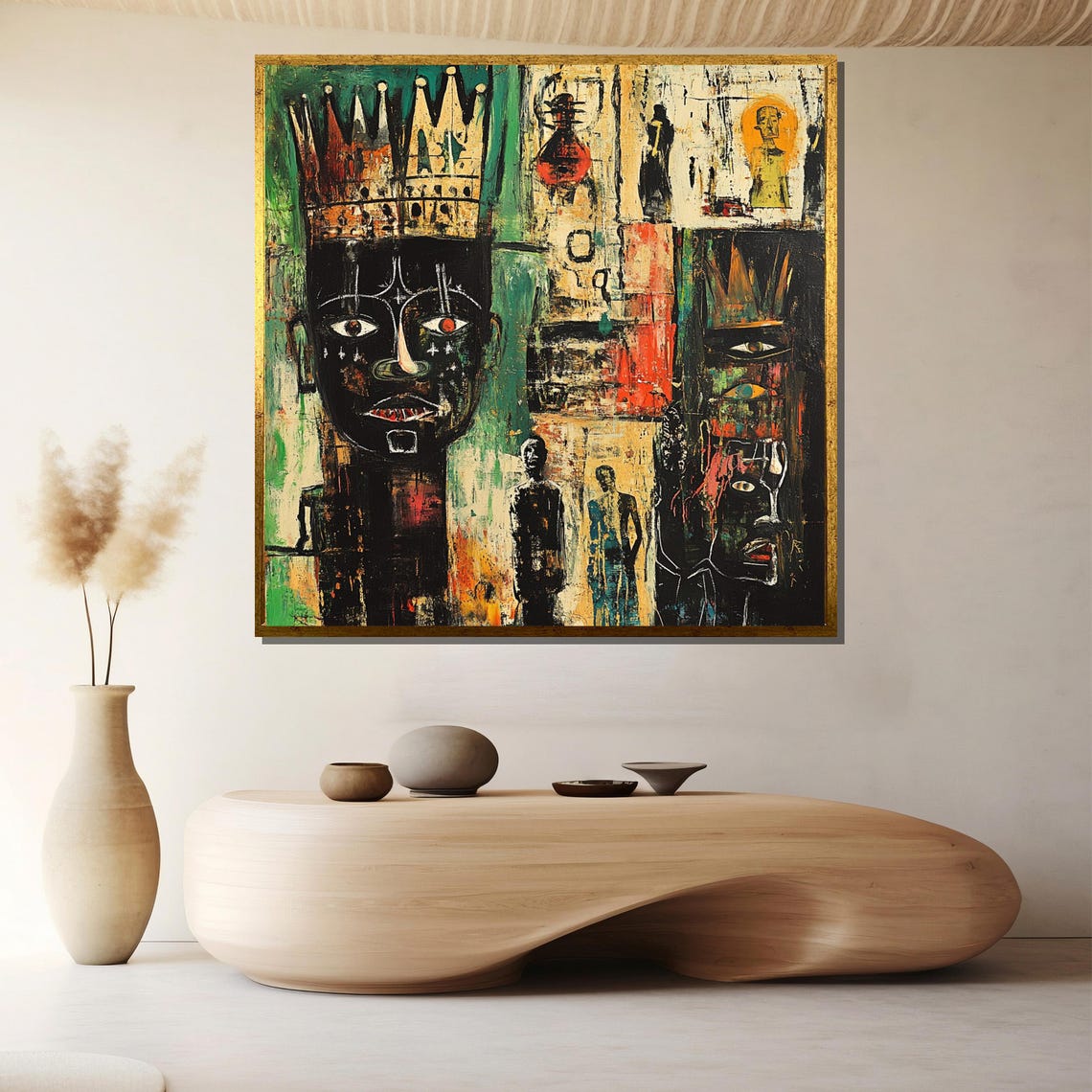 Regal Crowned Faces Neo Expressionist Urban Abstract Art Poster