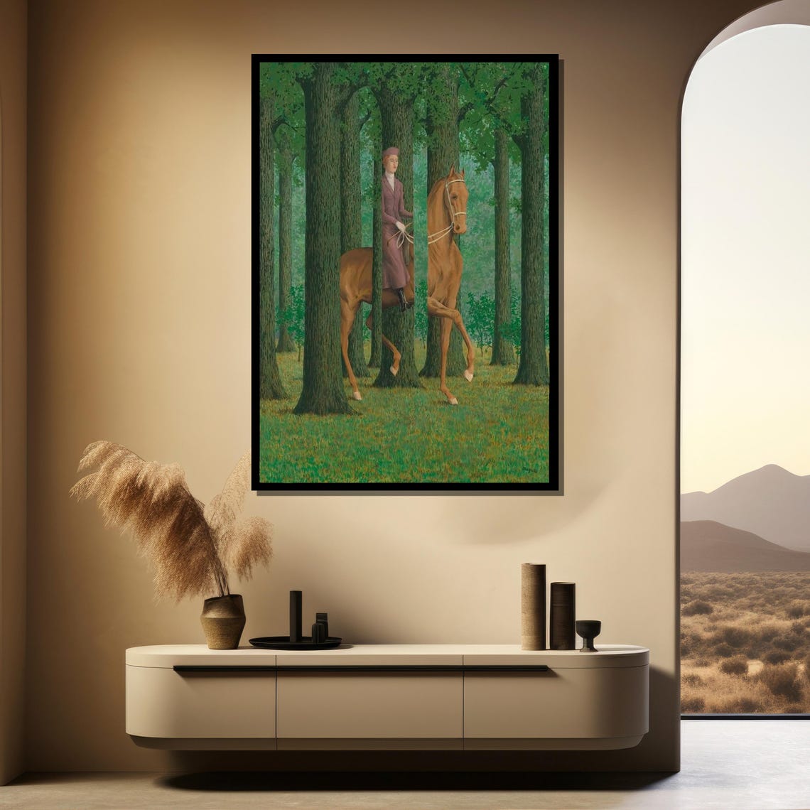 Rene Magritte Horse and Rider Hidden Among Forest Trees Poster - Image 3