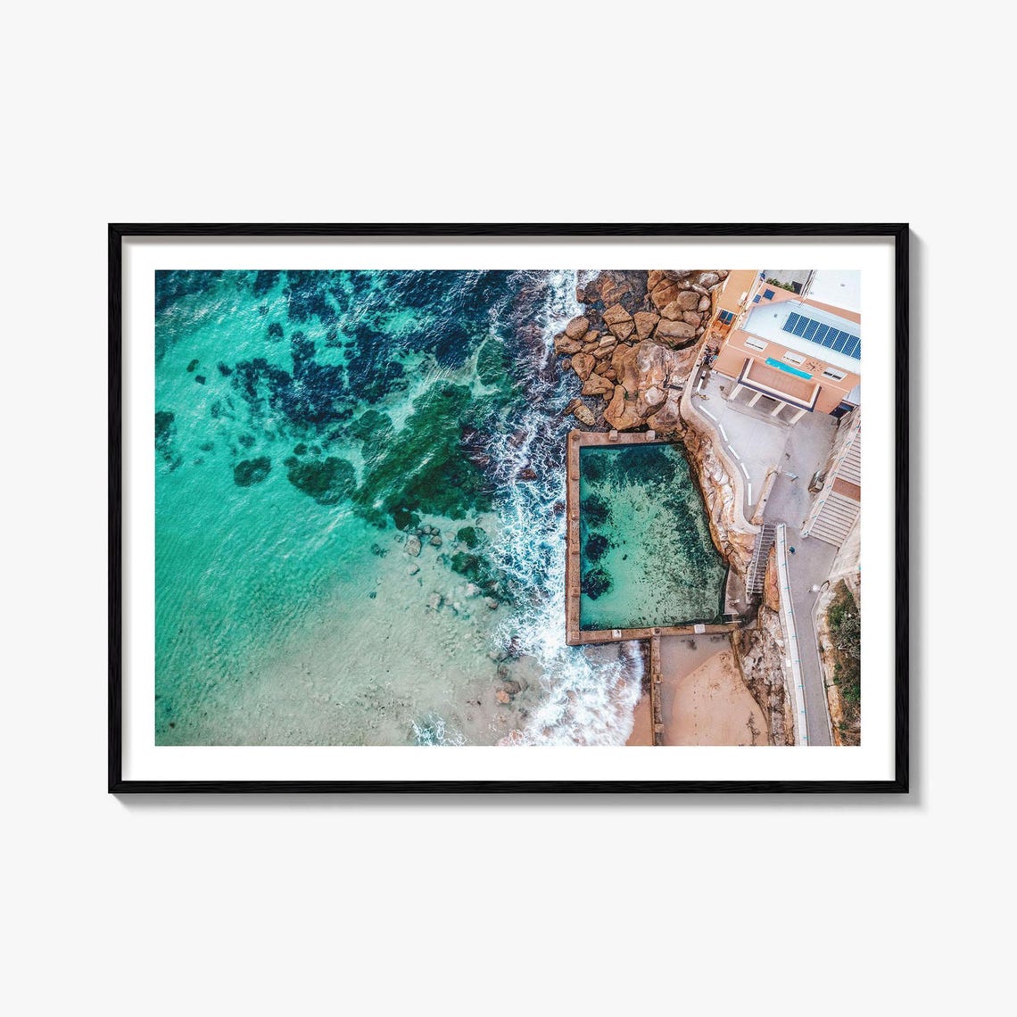 Coogee Beach Sydney Aerial Ocean Pool Turquoise Photo Poster