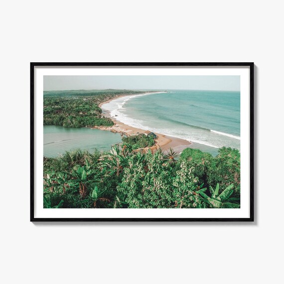 Ghana Tropical Beach Palm Trees And Ocean Waves Aerial Poster
