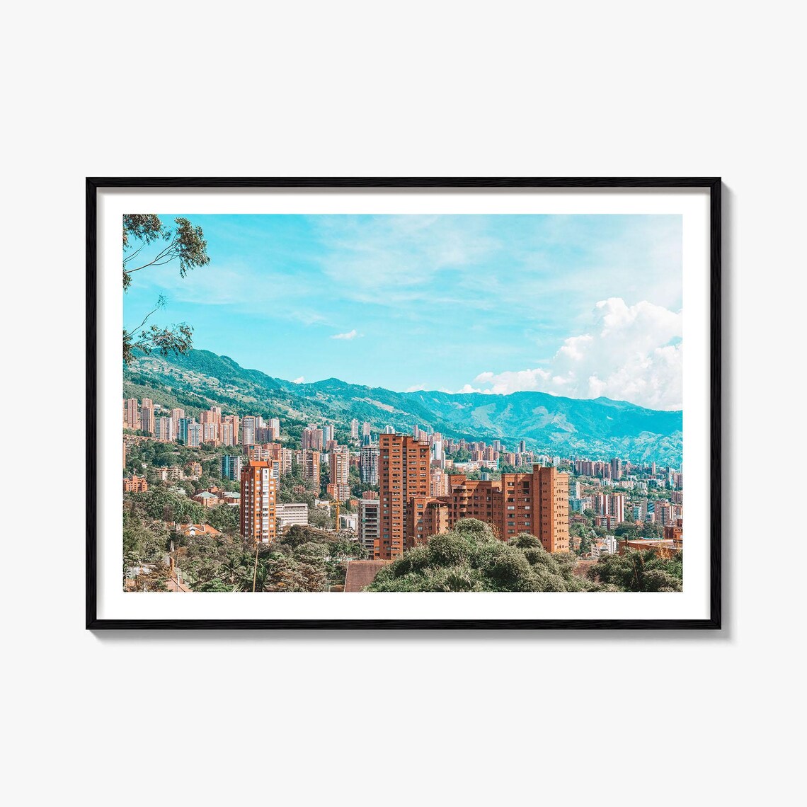 Medellin Colombia City of Eternal Spring Valley Skyline Travel Poster