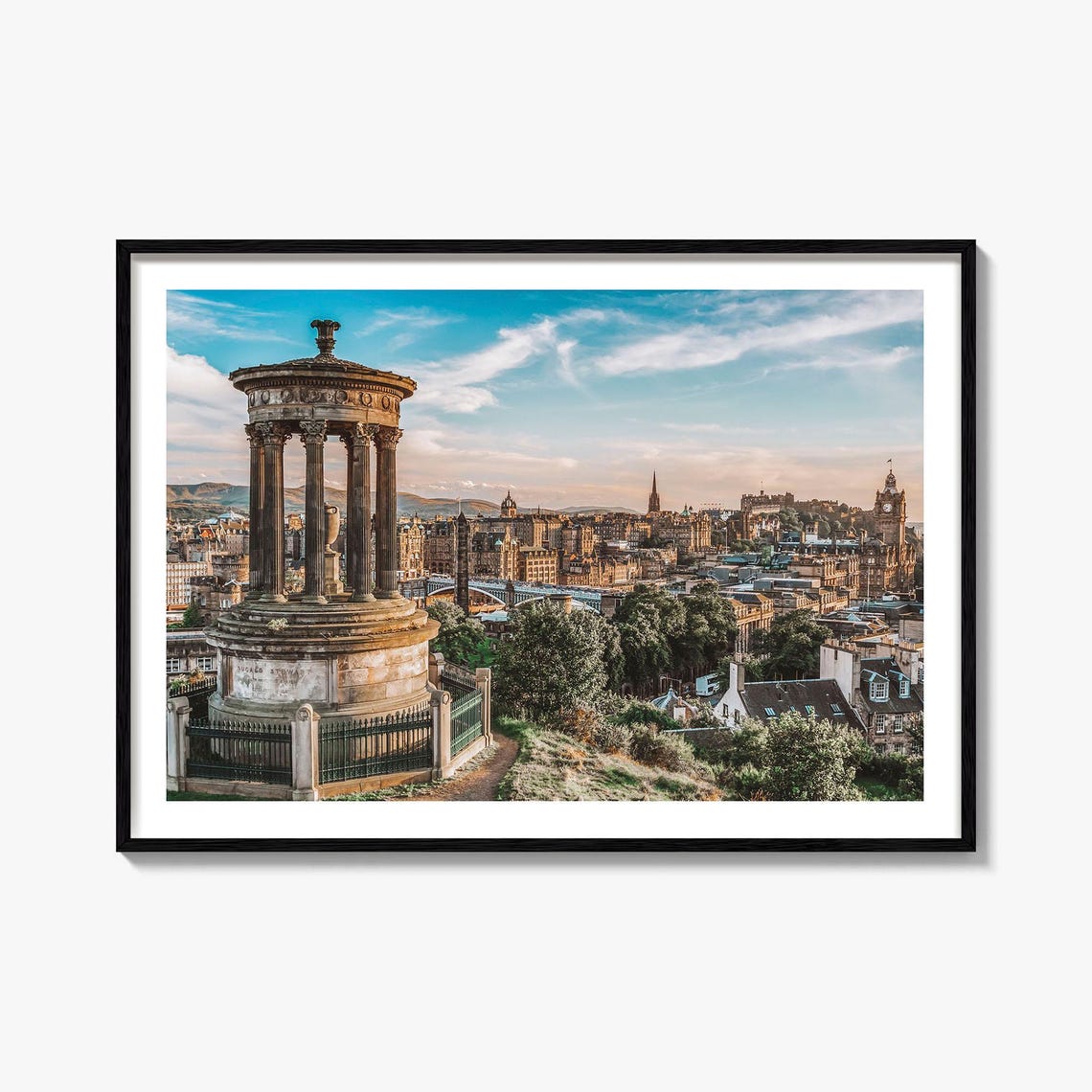 Edinburgh Scotland Calton Hill Monument Sunset City View Poster