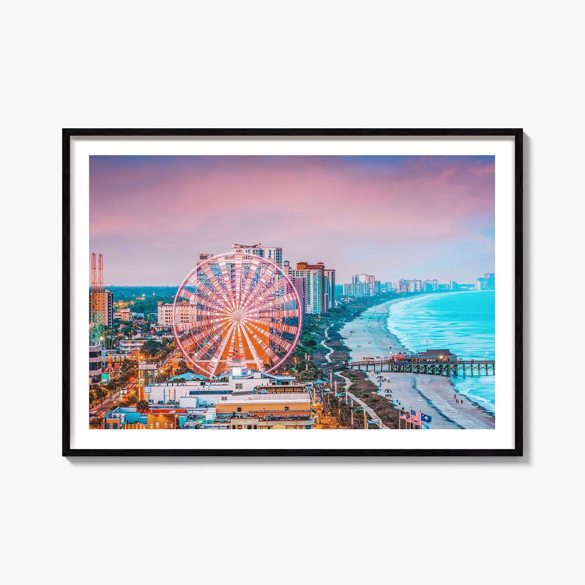 South Carolina Travel Poster, City Street Map Print
