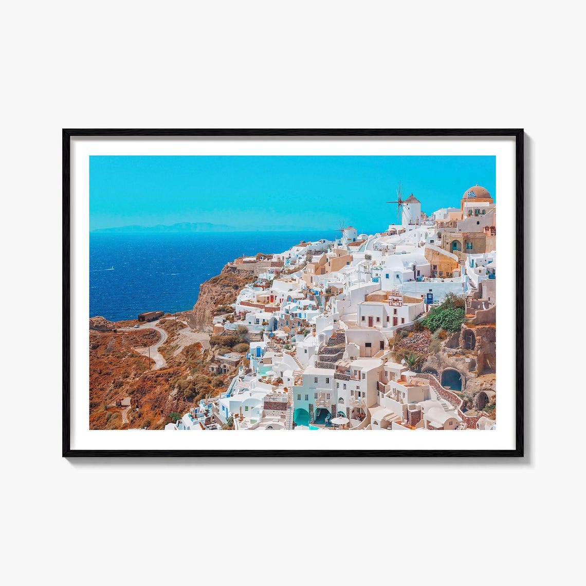 Santorini Oia Whitewashed Cliffside Villages Aegean Sea Poster