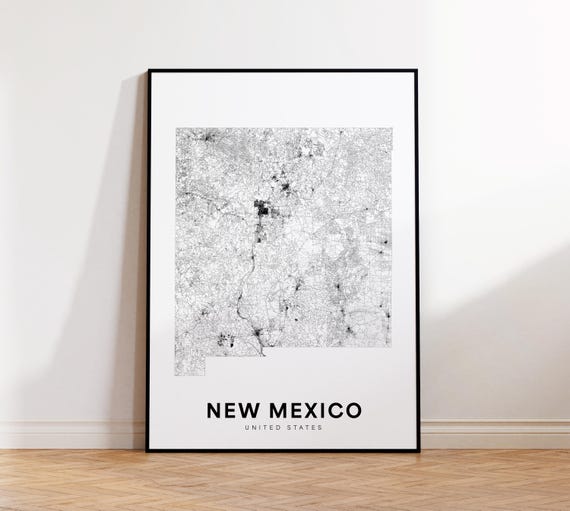 New Mexico Map Print State Minimalist Nm Usa Art Gift Wall Home Decor