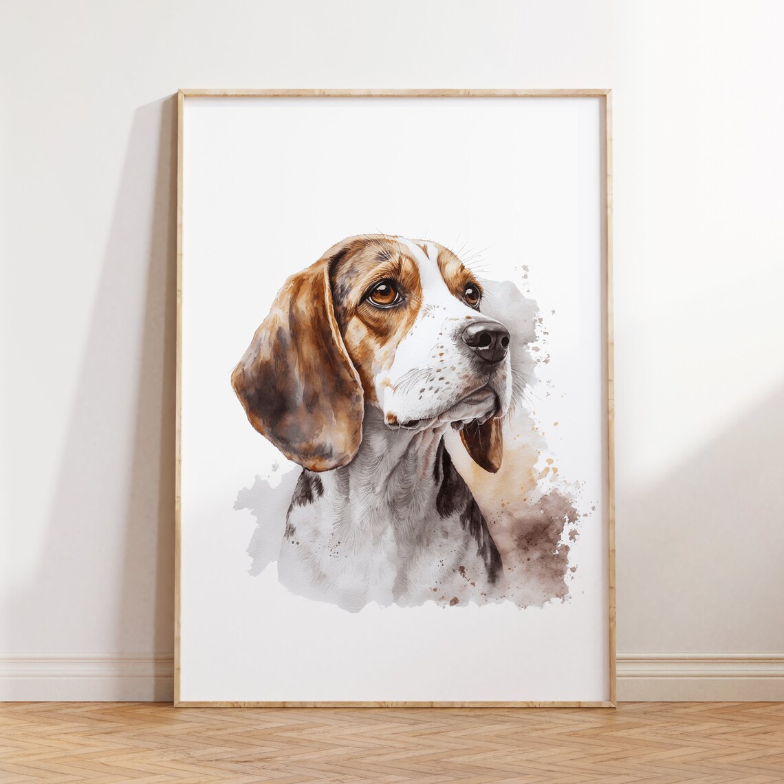 Beagle Dog Animal Print Watercolor Pet Decor Dog Portrait Print Dog Wall Art Animal Watercolor Poster