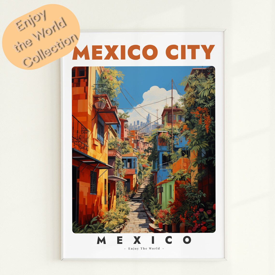 Retro Mexico City Vintage Travel Poster Art Print