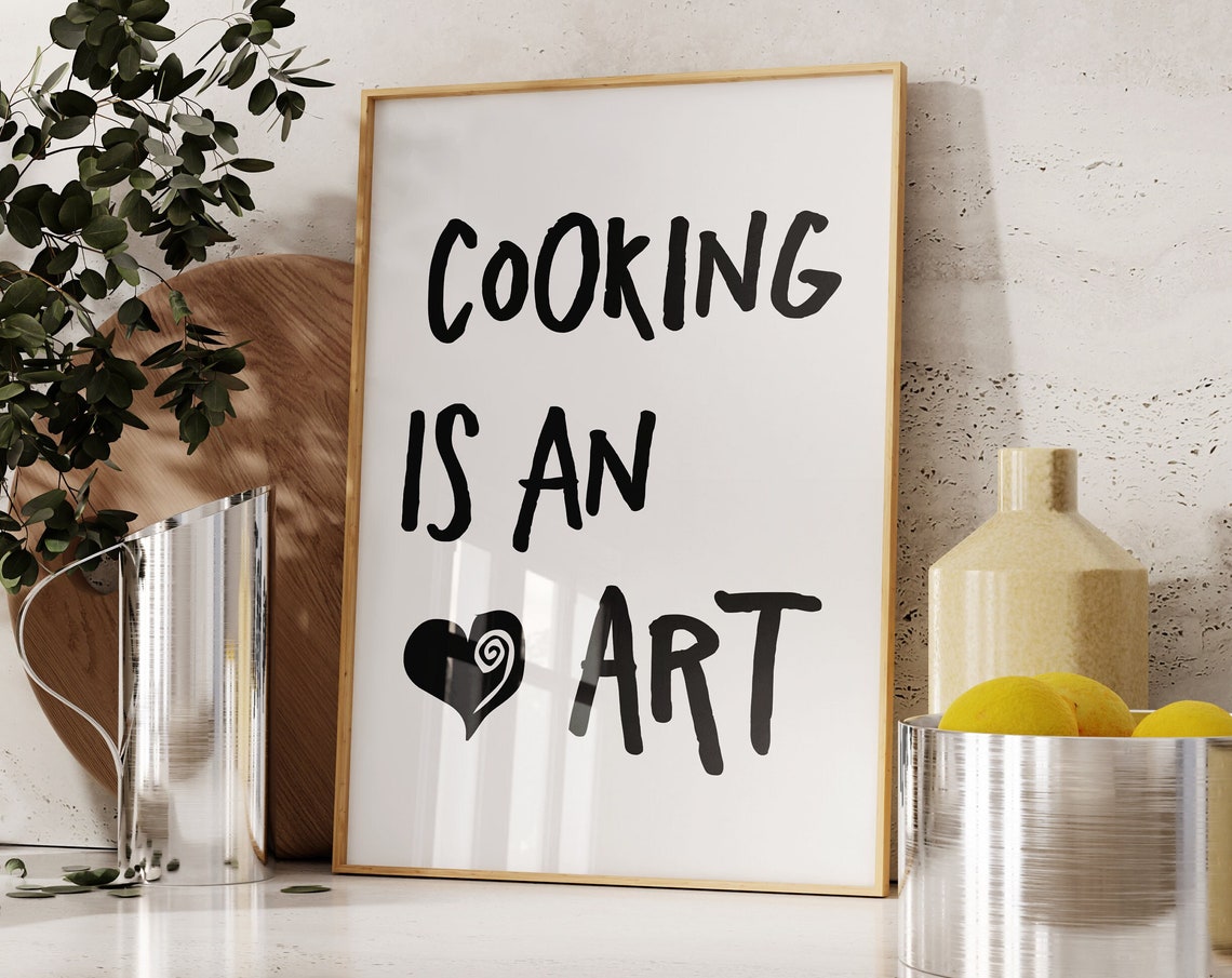 The Kitchen Is Heart Of Home Decor Cute Wall Art Print Minimalist Trendy Poster