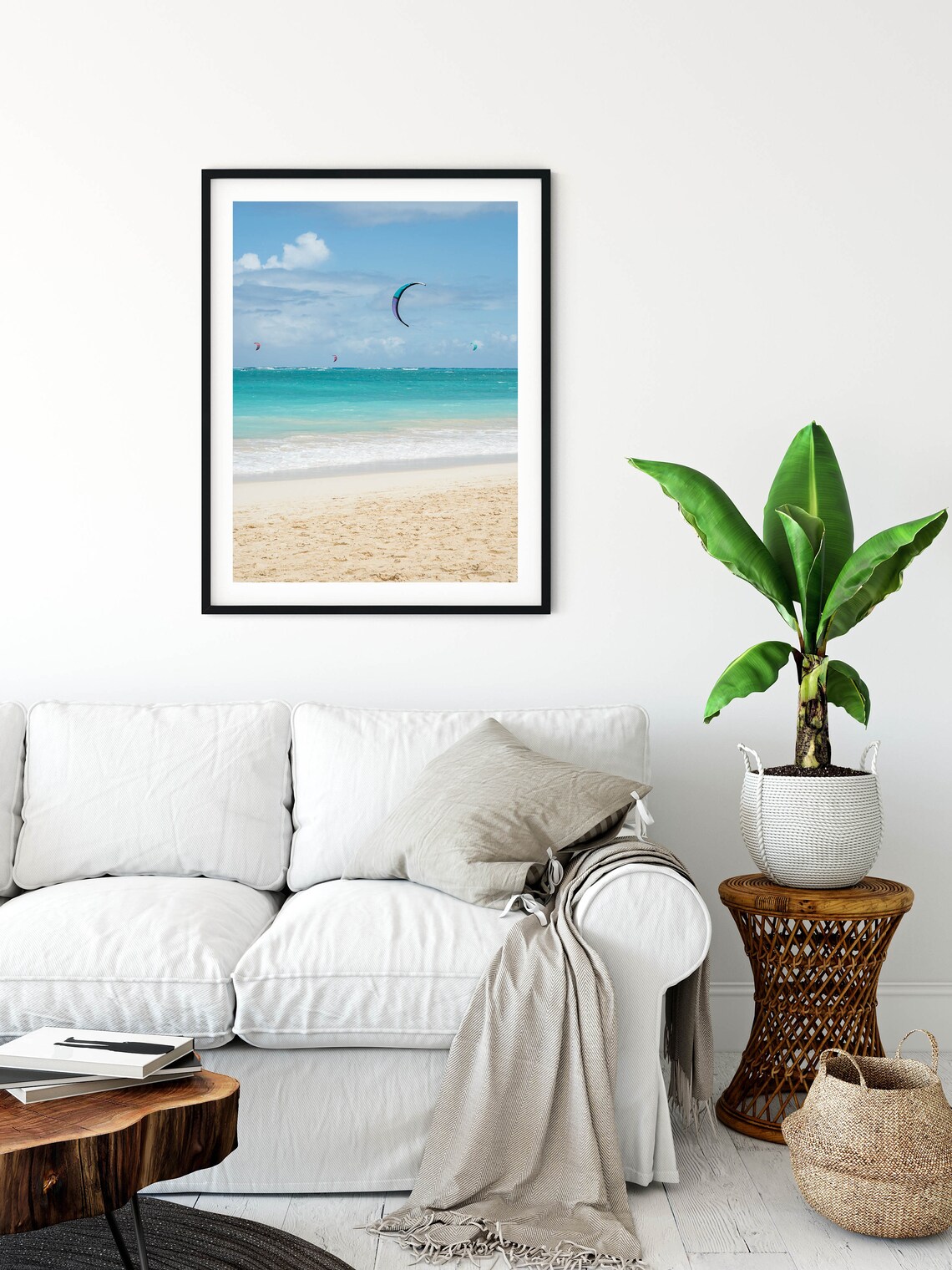 Kitesurfing Art Print Large Vertical Travel Poster Beach Coastal Decor Kiteboard Beach Wall Art Surfer Gift - Image 3