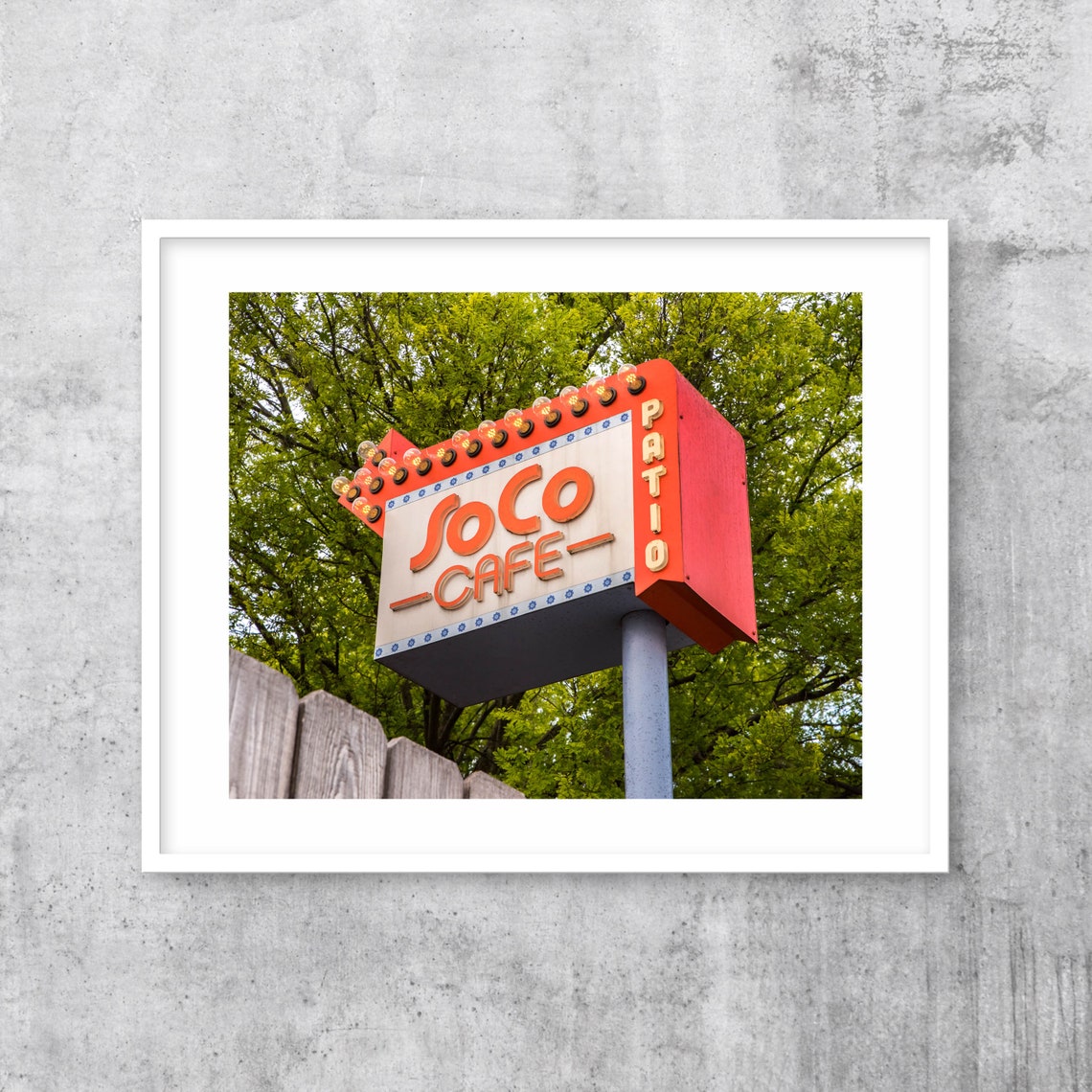 Retro SoCo Cafe Patio Sign Austin Texas Vintage Neon Photo Poster - Image 3