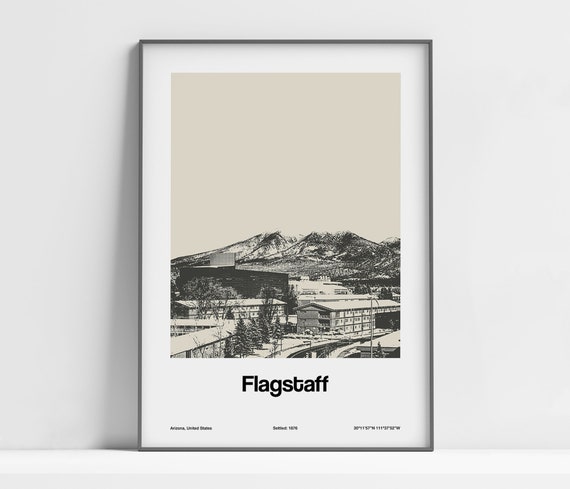 Custom Flagstaff Arizona Travel Poster, Minimalist