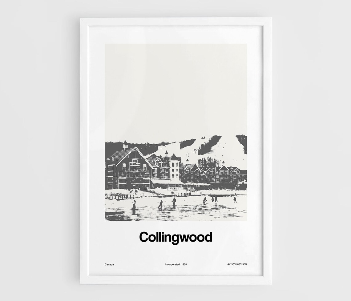 Collingwood Ontario Skyline, Minimalist Poster Print