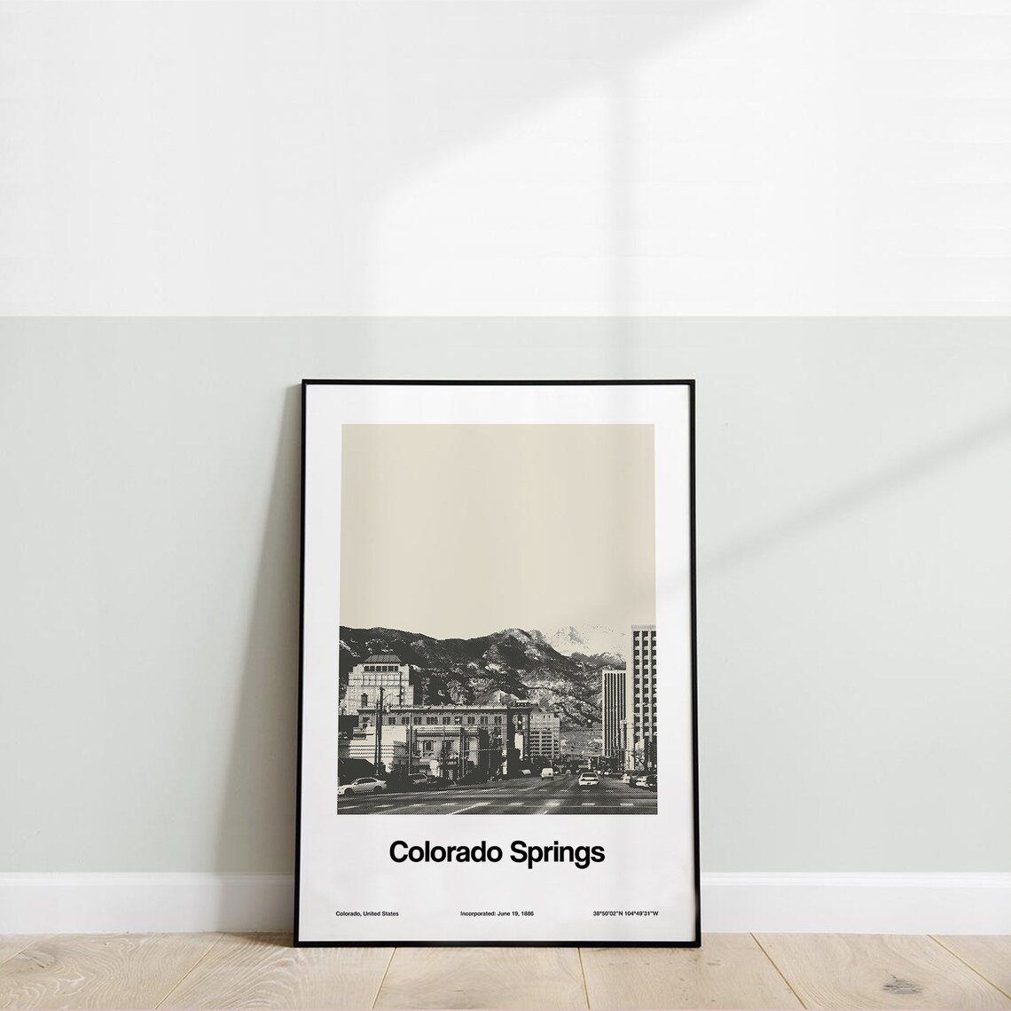 Colorado Springs Downtown Skyline Minimalist Art Print - Image 2