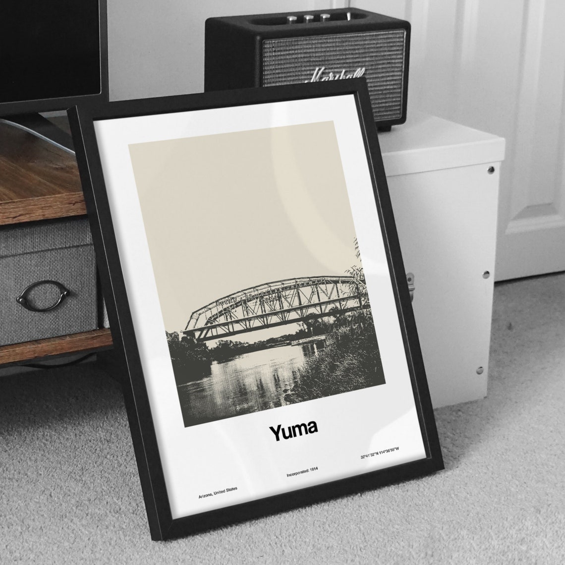 Yuma Arizona Custom City Travel Poster, Ocean to Ocean Bridge - Image 2