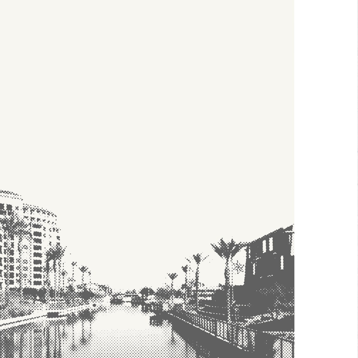 Downtown Scottsdale Waterfront, Minimalist City Print - Image 2