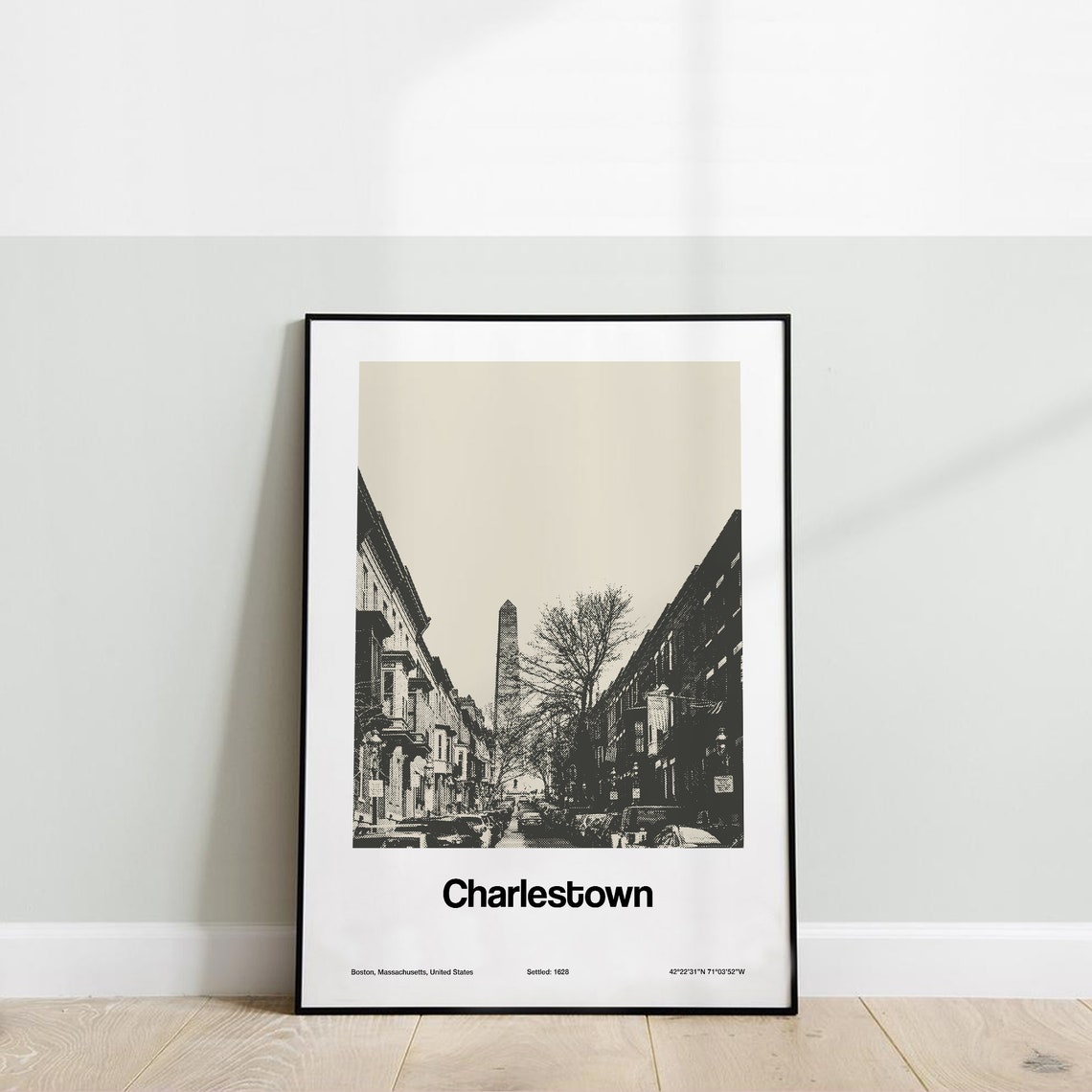 Charlestown Boston Minimalist Art Print, Bunker Hill - Image 4