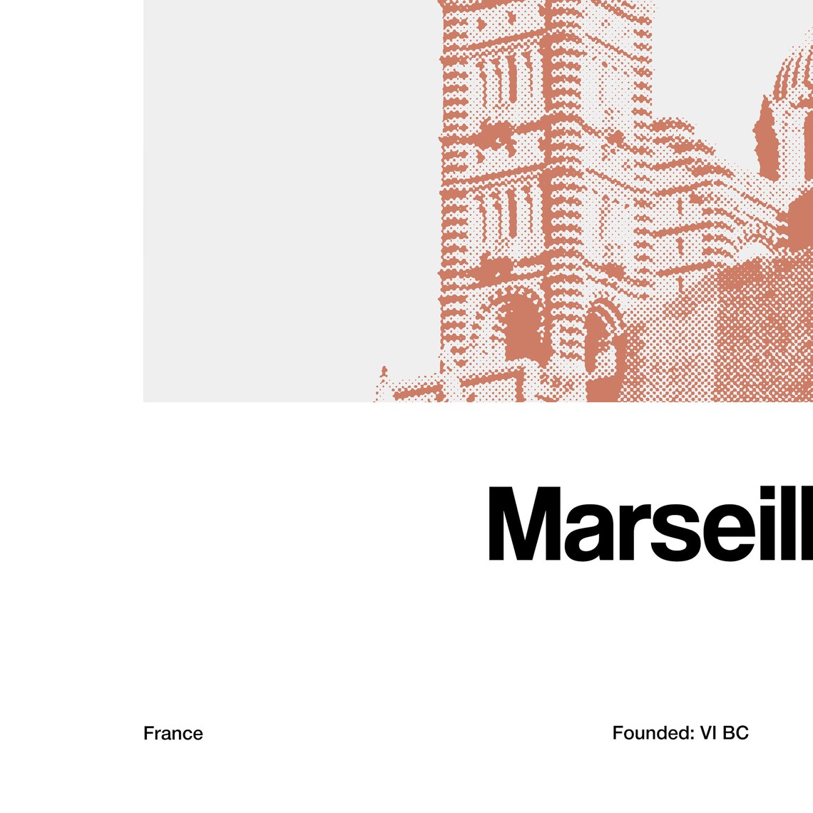 Marseille Print Marseille Poster Marseille Basilique Notre Dame De La Garde Marseille France Travel Wall Art Minimalist Custom City Print - Image 3