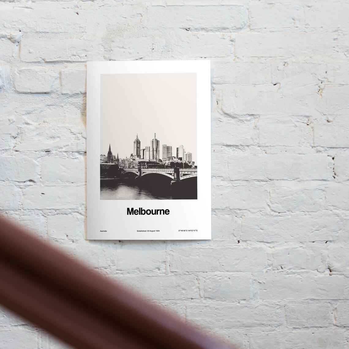 Melbourne Australia Minimalist Skyline Travel Poster - Image 2