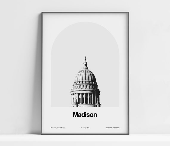 Madison Wisconsin State Capitol Minimalist Poster