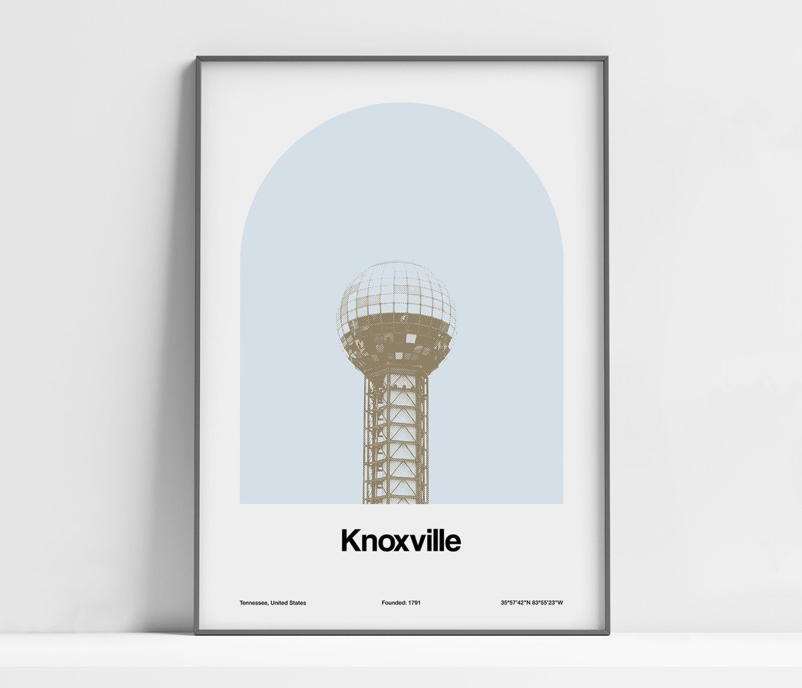 Knoxville Tn Poster Knoxville Tennessee Print Knoxville Black White Photo Knoxville Gift Wall Art Minimalist Custom Town Arch Print
