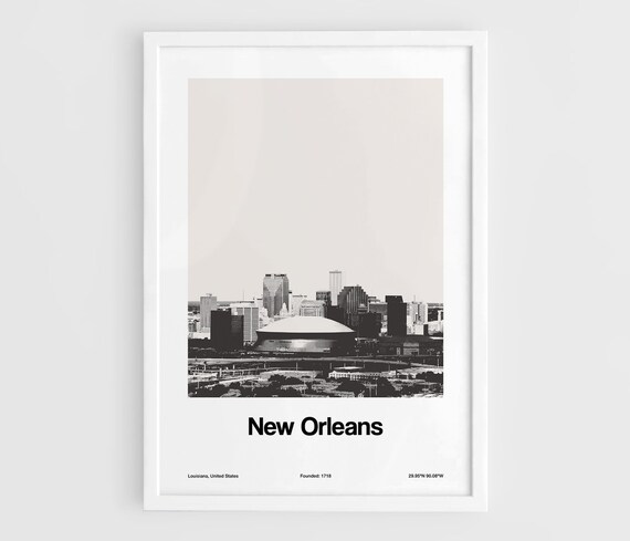 New Orleans Skyline, Minimalist City Art Print