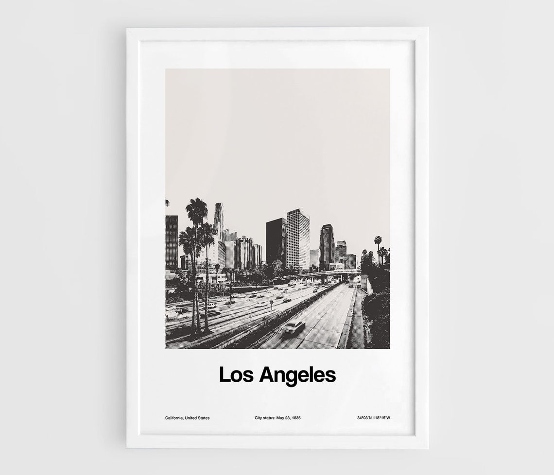 Los Angeles Minimalist Skyline Wall Art Print