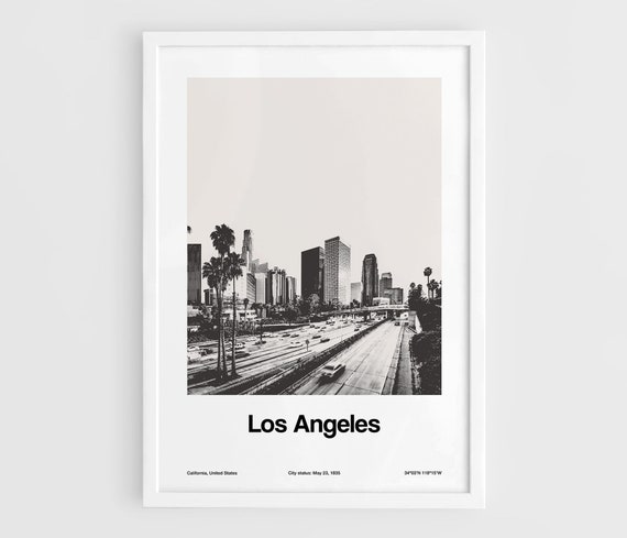 Los Angeles Minimalist Skyline Wall Art Print