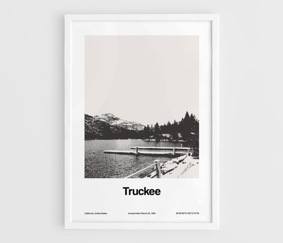 Truckee California Minimalist Custom City Art Print
