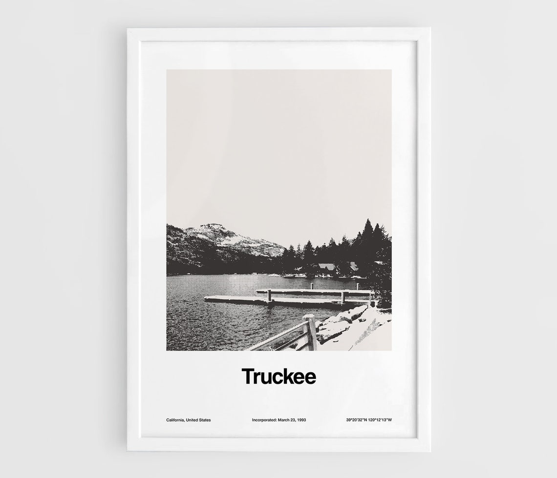 Truckee California Minimalist Custom City Art Print
