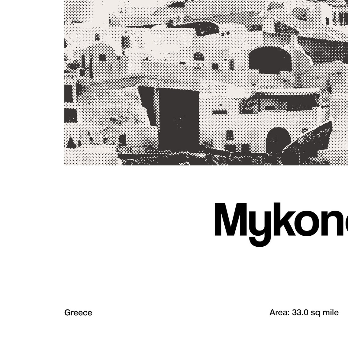 Mykonos Town Skyline Poster, Minimalist Travel Poster - Image 2