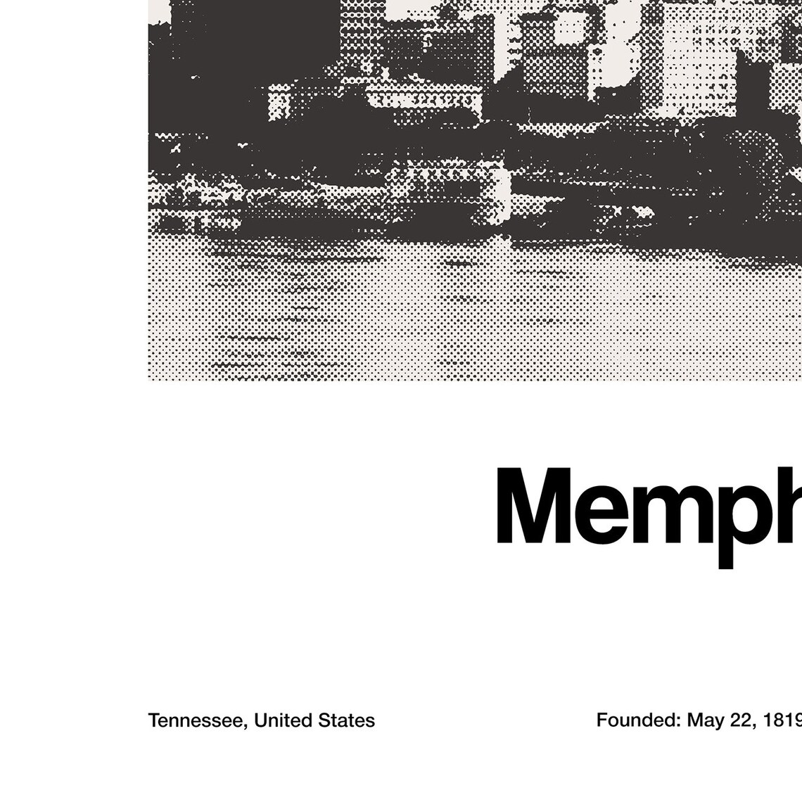 Memphis Skyline Poster, Minimalist Memphis City Art - Image 2